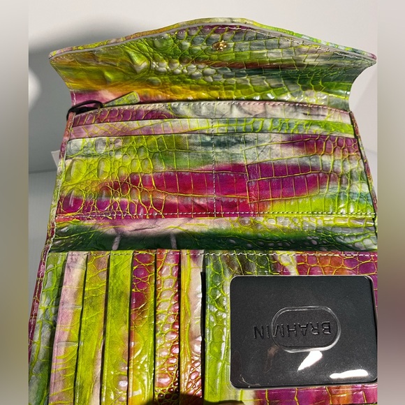 BRAHMIN VERONICA Genuine CrocEmbossed Leather Trifold Envelope Wallet - Picture 3 of 15